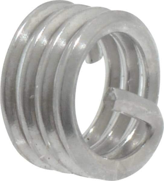 Heli-Coil - M4x0.70 Metric Coarse, 4mm OAL, Free Running Helical Insert - 3-5/8 Free Coils, Tanged, 304 Stainless Steel, Bright Finish, 1D Insert Length - Americas Industrial Supply