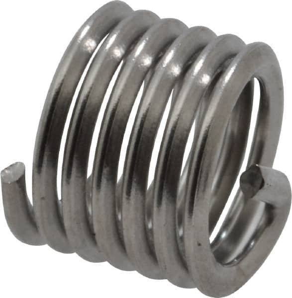 Heli-Coil - M4x0.70 Metric Coarse, 6mm OAL, Free Running Helical Insert - 6-1/8 Free Coils, Tanged, 304 Stainless Steel, Bright Finish, 1-1/2D Insert Length - Americas Industrial Supply