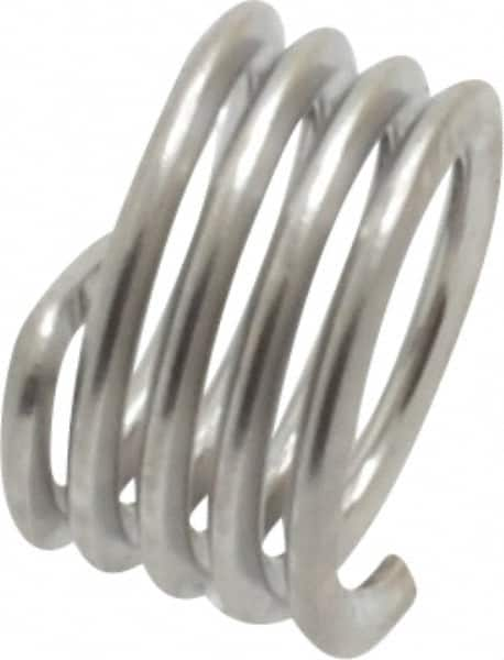 Heli-Coil - M5x0.80 Metric Coarse, 5mm OAL, Free Running Helical Insert - 4-1/8 Free Coils, Tanged, 304 Stainless Steel, Bright Finish, 1D Insert Length - Americas Industrial Supply