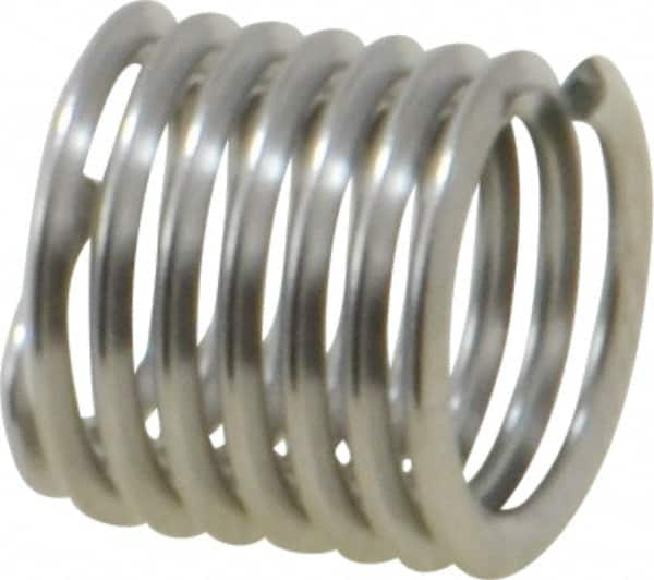 Heli-Coil - M8x1.25 Metric Coarse, 12mm OAL, Free Running Helical Insert - 7-3/8 Free Coils, Tanged, 304 Stainless Steel, Bright Finish, 1-1/2D Insert Length - Exact Industrial Supply