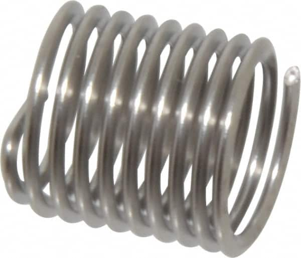 Heli-Coil - M8x1.00 Metric Fine, 12mm OAL, Free Running Helical Insert - 9-3/8 Free Coils, Tanged, 304 Stainless Steel, Bright Finish, 1-1/2D Insert Length - Americas Industrial Supply