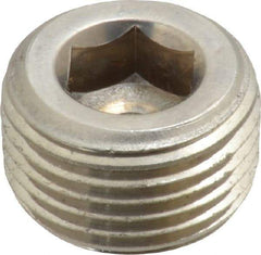 Merit Brass - 3/8" Grade 316/316L Stainless Steel Pipe Hex Countersunk Plug - MNPT End Connections, 150 psi - Americas Industrial Supply