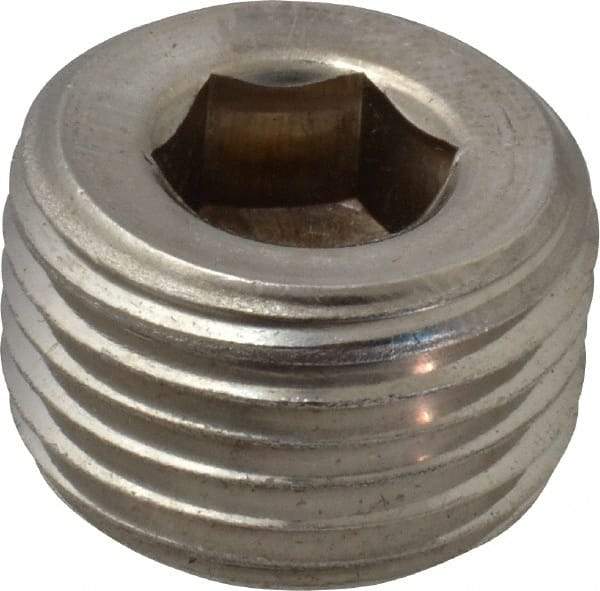 Merit Brass - 1/2" Grade 316/316L Stainless Steel Pipe Hex Countersunk Plug - MNPT End Connections, 150 psi - Americas Industrial Supply