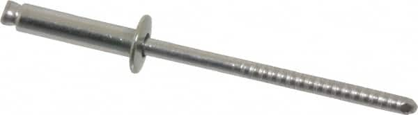 RivetKing - Size 46 Dome Head Stainless Steel Open End Blind Rivet - Stainless Steel Mandrel, 0.313" to 3/8" Grip, 1/4" Head Diam, 0.129" to 0.133" Hole Diam, 0.525" Length Under Head, 1/8" Body Diam - Americas Industrial Supply