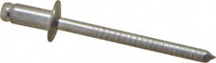 RivetKing - Size 52 Dome Head Stainless Steel Open End Blind Rivet - Stainless Steel Mandrel, 0.02" to 1/8" Grip, 0.312" Head Diam, 0.16" to 0.164" Hole Diam, 0.3" Length Under Head, 5/32" Body Diam - Americas Industrial Supply