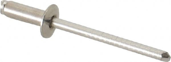 RivetKing - Size 54 Dome Head Stainless Steel Open End Blind Rivet - Stainless Steel Mandrel, 0.188" to 1/4" Grip, 0.312" Head Diam, 0.16" to 0.164" Hole Diam, 0.425" Length Under Head, 5/32" Body Diam - Americas Industrial Supply