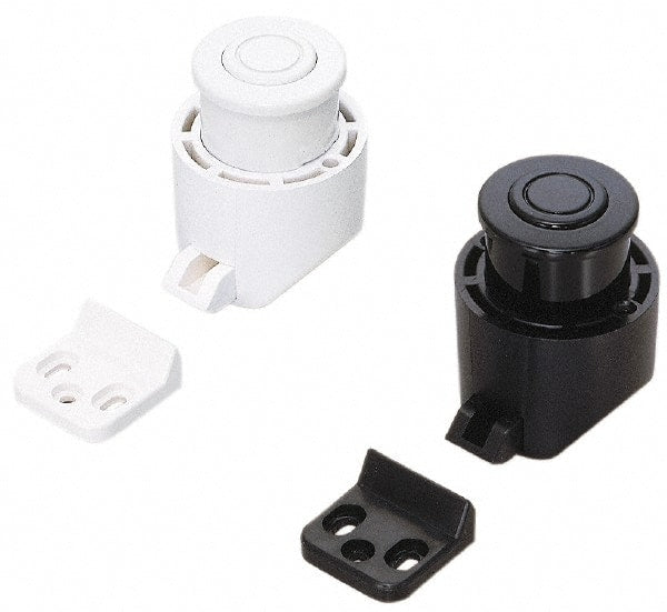 1-7/32 Inch Long x 1-7/32 Inch Wide x 2-1/8 Inch High, Push Knob Latch ABS Plastic, with White Finish