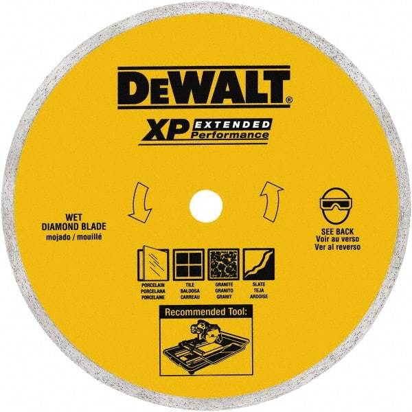 DeWALT - 8" Diam, 5/8" Arbor Hole Diam, Wet & Dry Cut Saw Blade - Diamond-Tipped, Standard Round Arbor - Americas Industrial Supply