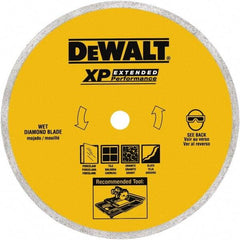 DeWALT - 8" Diam, 5/8" Arbor Hole Diam, Wet & Dry Cut Saw Blade - Diamond-Tipped, Standard Round Arbor - Americas Industrial Supply