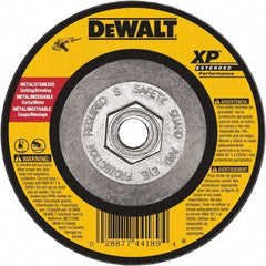 DeWALT - 24 Grit, 6" Wheel Diam, 1/8" Wheel Thickness, Type 27 Depressed Center Wheel - Zirconia Alumina, Resinoid Bond, 10,100 Max RPM, Compatible with Angle Grinder - Americas Industrial Supply