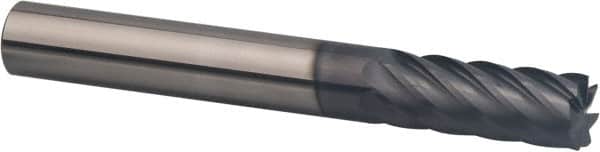 SGS - 3/16", 5/8" LOC, 3/16" Shank Diam, 2" OAL, 7 Flute, Solid Carbide Square End Mill - Single End, AlTiN Finish, Spiral Flute, 35° Helix, Centercutting, Right Hand Cut, Right Hand Flute, Series 66 - Americas Industrial Supply