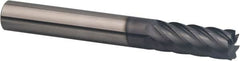SGS - 3/16", 5/8" LOC, 3/16" Shank Diam, 2" OAL, 7 Flute, Solid Carbide Square End Mill - Single End, AlTiN Finish, Spiral Flute, 35° Helix, Centercutting, Right Hand Cut, Right Hand Flute, Series 66 - Americas Industrial Supply