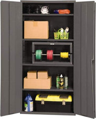 Durham - 4 Shelf Locking Storage Cabinet - Steel, 36" Wide x 24" Deep x 72" High, Gray - Americas Industrial Supply