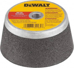 DeWALT - 5" Diam x 2" Thick, 16 Grit Surface Grinding Wheel - Aluminum Oxide/Silicon Carbide Blend, Type 11, Coarse Grade, 7,000 Max RPM, Resinoid Bond, One-Side Recess - Americas Industrial Supply