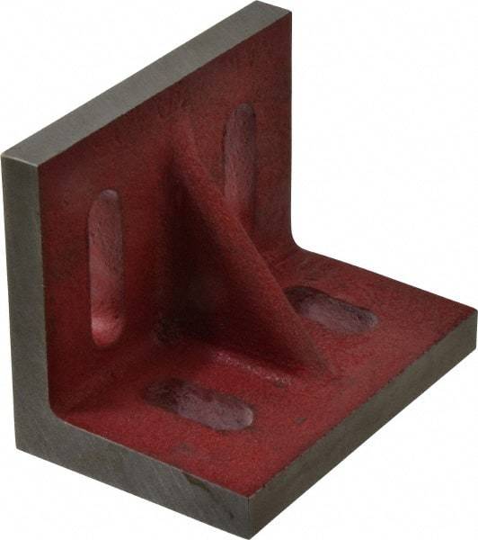 Suburban Tool - 4-1/2" Wide x 3" Deep x 3-1/2" High Cast Iron Machined Angle Plate - Standard Plate, Through-Slots on Surface, Single Web, 9/16" Thick, Single Plate - Americas Industrial Supply