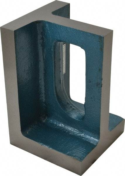 Interstate - 1 Hole, 6" High x 4" Wide x 4" Deep, Right Angle Iron - Semi-Steel, Machined, Parallel to within 0.003" per 6", Square to within 0.004" per 6" - Americas Industrial Supply