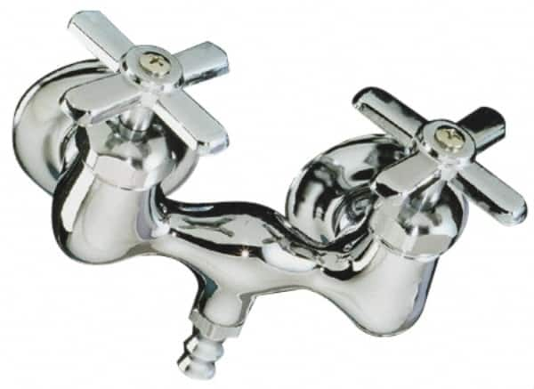 B&K Mueller - Exposed, Two Handle, Chrome Coated, Brass, Bath Faucet - Cross Handles, 3-3/8 Inch Mounting Centers, Brass Handles - Americas Industrial Supply