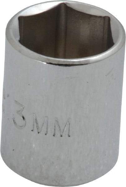 Proto - 1/4" Drive, Standard Hand Socket - 6 Points, 7/8" OAL, Chrome Finish - Americas Industrial Supply