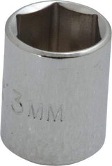 Proto - 1/4" Drive, Standard Hand Socket - 6 Points, 7/8" OAL, Chrome Finish - Americas Industrial Supply