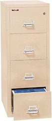 FireKing - 20.81" Wide x 52-3/4" High x 31-9/16" Deep, 4 Drawer Vertical File - Steel, Parchment - Americas Industrial Supply