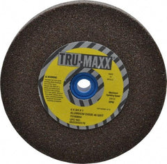 Tru-Maxx - 46 Grit Aluminum Oxide Bench & Pedestal Grinding Wheel - 6" Diam x 1" Hole x 3/4" Thick, 5410 Max RPM, O Hardness, Coarse Grade , Vitrified Bond - Americas Industrial Supply