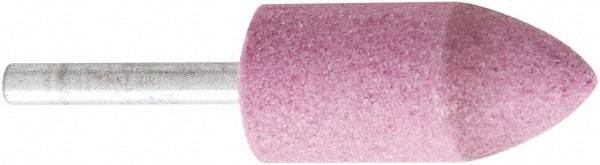 Camel Grinding Wheels - 7/8" Head Diam x 2" Thickness, A11, Tree End, Aluminum Oxide Mounted Point - Pink, Medium Grade - Americas Industrial Supply