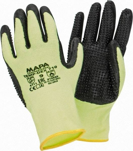 MAPA Professional - Size L Thermal Acrylic Lined Nitrile Heat Resistant Glove - 9-3/4" OAL, Knit Wrist Cuff - Americas Industrial Supply