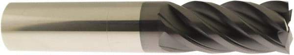 Accupro - 5/8", 7/8" LOC, 5/8" Shank Diam, 3" OAL, 5 Flute, Solid Carbide Square End Mill - Single End, AlTiN Finish, Spiral Flute, 40° Helix, Centercutting, Right Hand Cut, Right Hand Flute - Americas Industrial Supply