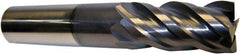 Accupro - 5/8", 1-1/4" LOC, 5/8" Shank Diam, 3-1/2" OAL, 4 Flute, Solid Carbide Square End Mill - Single End, AlTiN Finish, Spiral Flute, 40° Helix, Centercutting, Right Hand Cut, Right Hand Flute - Americas Industrial Supply