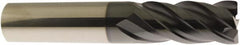 Accupro - 1/2", 4 Flute, Single End, Solid Carbide, 0.03" Corner Radius End Mill - 3" OAL, 40° Helix, Right Hand Flute, 1-1/4" LOC, Right Hand Cut - Americas Industrial Supply