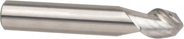 Accupro - 3/4" Diam, 1" LOC, 2 Flute Solid Carbide Ball End Mill - ZrN Finish, Single End, 6" OAL, 3/4" Shank Diam, Spiral Flute - Americas Industrial Supply