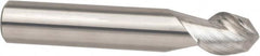 Accupro - 3/4" Diam, 1" LOC, 2 Flute Solid Carbide Ball End Mill - ZrN Finish, Single End, 6" OAL, 3/4" Shank Diam, Spiral Flute - Americas Industrial Supply