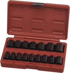 Paramount - 16 Piece 1/2" Drive Standard Impact Socket Set - 6 Points, 10 to 27mm, Metric Measurement Standard - Americas Industrial Supply