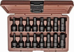 Paramount - 16 Piece 1/2" Drive Inch/Metric Impact Hex Bit Socket Set - 1/4 to 3/4" Hex - Americas Industrial Supply