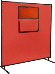 Steiner - 6 Ft. Wide x 6 Ft. High x 1 Inch Thick, Fiberglass Welding Welding Screen Kit - Red - Americas Industrial Supply