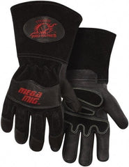 Steiner - Size XL Cotton Lined Goatskin Welding Glove - 12" OAL, Gauntlet Cuff, Wing Thumb, For MIG - Americas Industrial Supply
