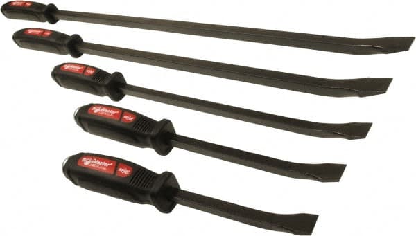 Mayhew - 5 Piece Curved Tip Pry Bar Set - 3/4" Head Width, Includes 10, 12, 17, 25 & 31" Lengths - Americas Industrial Supply