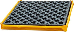 UltraTech - 6 Gal Sump, 1,500 Lb Capacity, 1 Drum, Polyethylene Spill Deck or Pallet - 24" Long x 24" Wide x 2-1/2" High, Yellow and Black, Low Profile, Inline Drum Configuration - Americas Industrial Supply
