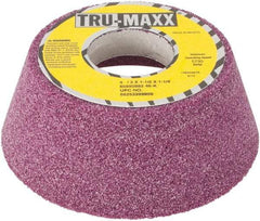 Tru-Maxx - 4" Diam x 1-1/4" Hole x 1-1/2" Thick, K Hardness, 46 Grit Surface Grinding Wheel - Aluminum Oxide, Type 11, Coarse Grade, Vitrified Bond, No Recess - Americas Industrial Supply