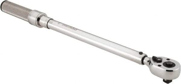 CDI - 1/2" Drive Micrometer Adjustable Torque Wrench - 40 N/m to 200 N/m Torque, 19" OAL, 2 N/m Graduation - Americas Industrial Supply