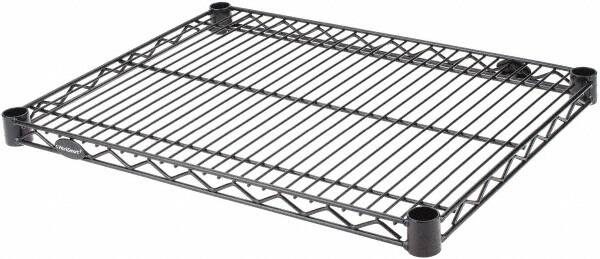 Value Collection - 24" Wide, 1.19" High, Open Shelving Accessory/Component - Black Powder Finish, 18" Deep, Use with NuLine Units - Americas Industrial Supply