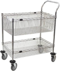 Value Collection - 300 Lb Capacity, 18" Wide x 30" Long x 40" High Mail Cart - 2 Shelf, Steel, 2 Rigid/2 Swivel Casters - Americas Industrial Supply
