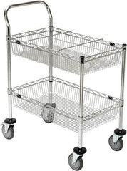 Value Collection - 300 Lb Capacity, 18" Wide x 30" Long x 40" High Wire Cart - 2 Shelf, Steel, 2 Rigid/2 Swivel Casters - Americas Industrial Supply