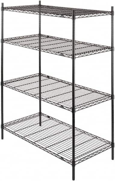 Value Collection - 4 Shelf Wire Shelving - Starter Unit - 48" Wide x 24" Deep x 63" High, - Americas Industrial Supply