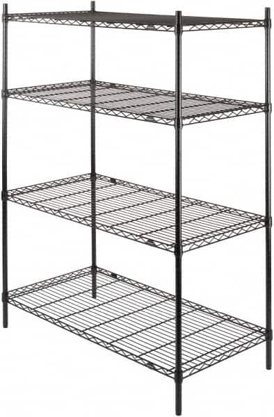 Value Collection - 4 Shelf Wire Shelving - Starter Unit - 48" Wide x 18" Deep x 63" High, - Americas Industrial Supply