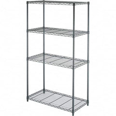 Value Collection - 4 Shelf Wire Shelving - Starter Unit - 36" Wide x 18" Deep x 63" High, - Americas Industrial Supply