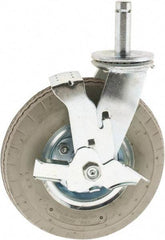 Value Collection - 8" Diam x 3-1/2" Wide, Rubber Swivel with Brake Caster - 300 Lb Capacity, Plain Stem Mount - Americas Industrial Supply
