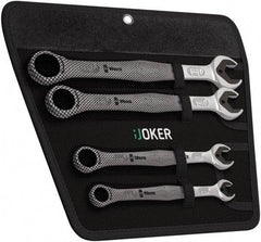Wera - 4 Piece, 10mm to 19mm, 12 Point Combination Wrench Set - Metric Measurement Standard, Satin Finish, Comes in Cordura Nylon Roll - Americas Industrial Supply