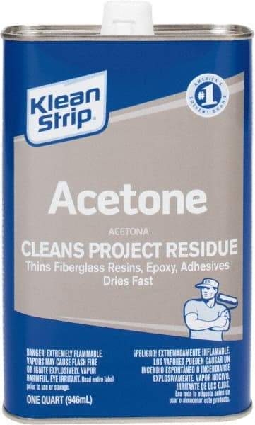 Klean-Strip - 1 Qt Acetone - Comes in Metal Can - Americas Industrial Supply