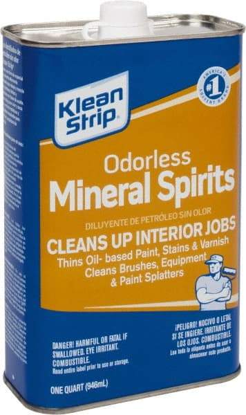 Klean-Strip - 1 Qt Mineral Spirits - 815 gL VOC Content, Comes in Metal Can - Americas Industrial Supply